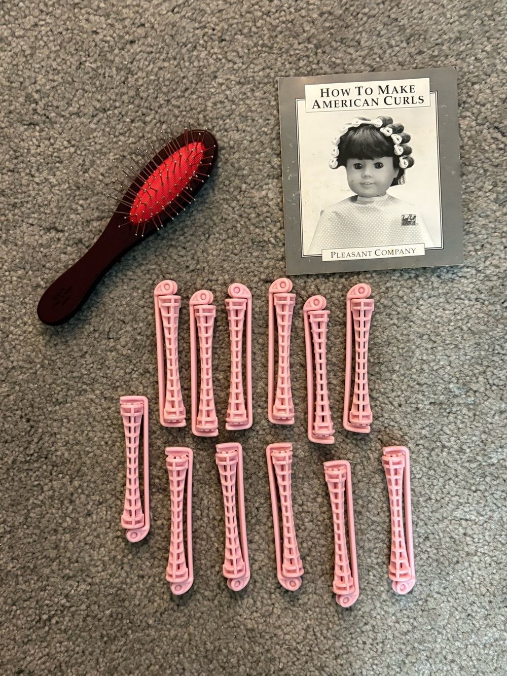Pleasant Company doll curlers and wire comb